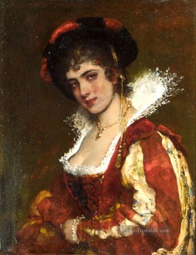  eugene - von Porträt einer Venezia Lady Dame Eugene de Blaas